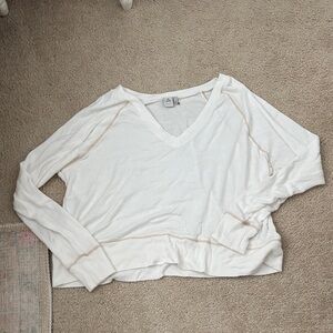 Paper Crane Cream Long Sleeve V-Neck Top